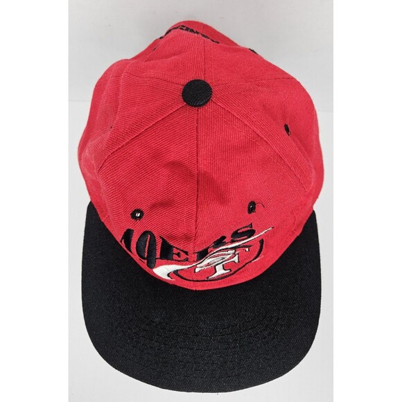 Vintage 90's San Francisco 49ers Hat Cap Snapback NFL Red Black Jerry Rice - Picture 2 of 8